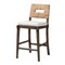 Baxton Studio Porsha Modern Bohemian Dark Brown Finished Mahogany Wood and Natural Rattan Counter Stool 228-13104-ZORO - alternate 1